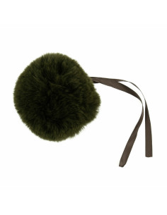 Pompon imitation fourrure 11 cm - Kaki