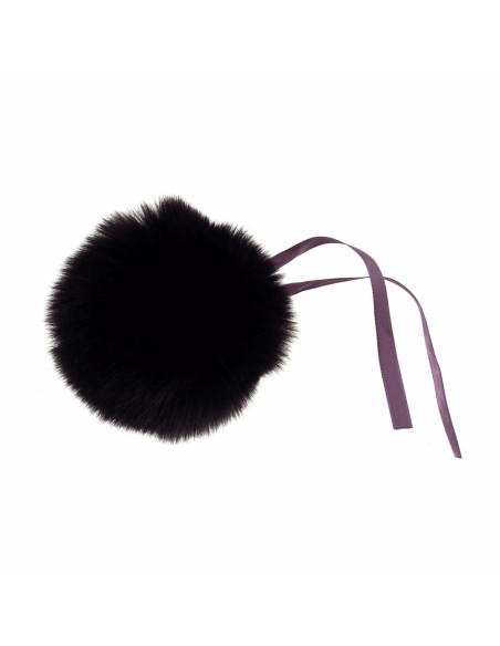 Pompon imitation fourrure 11 cm - Aubergine
