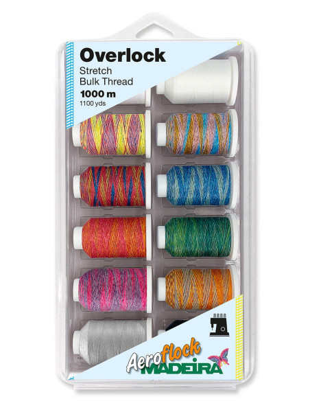 Boite de 12 cônes de fil mousse Aeroflock Madeira - Multicolor