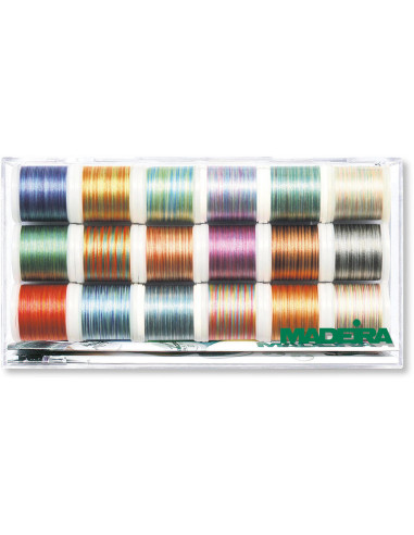 Boite de fils à broder Polyneon 40 Multicolor Madeira