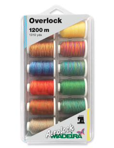 Boite de 12 cônes pour surjeteuse Aerolock n° 125 Madeira - Multicolor