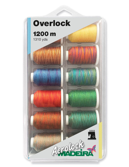 Boite de 12 cônes pour surjeteuse Aerolock n° 125 Madeira - Multicolor