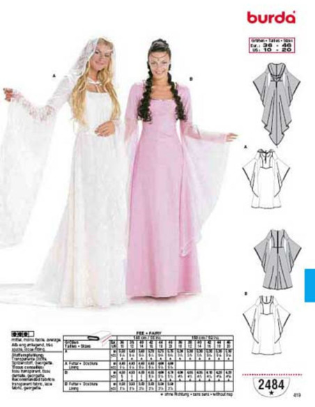 Patron robe de fée - Burda 2484