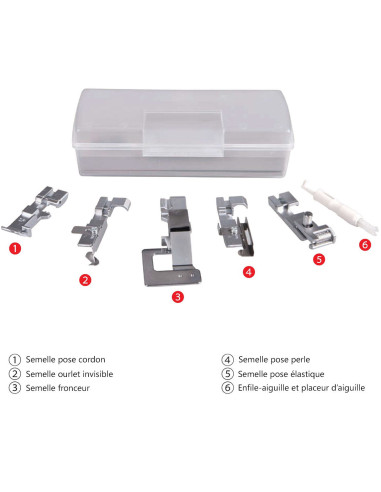 Kit de semelles pour surjeteuse Necchi NL-11C et Creator C12