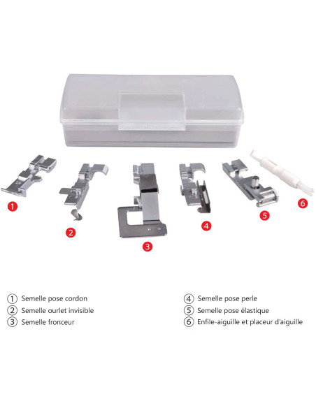 Kit de semelles pour surjeteuse Necchi NL-11C et Creator C12