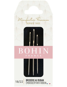 Aiguilles broderie au ruban Bohin - Assortiment 18/22