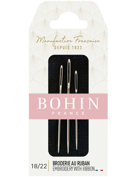 Aiguilles broderie au ruban Bohin - Assortiment 18/22