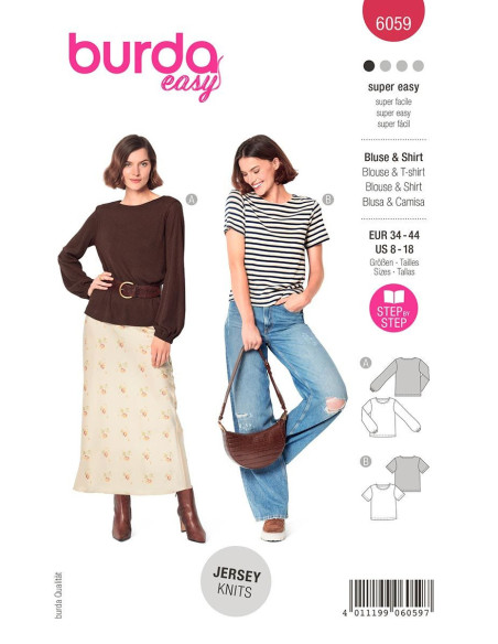 Patron de T-shirt et blouse - Burda 6059