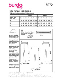 Patron de pantalon - Burda 6072 2