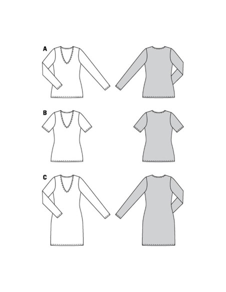 Patron de T-shirt et robe - Burda 6075