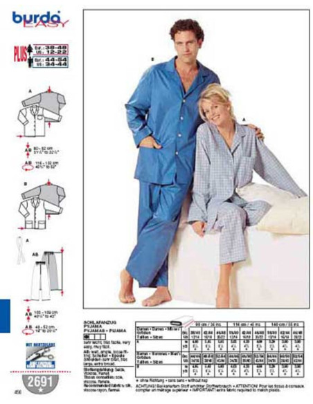 Patron de pyjama - Burda 2691