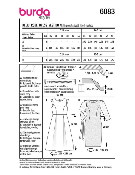 Patron de robe - Burda 6083
