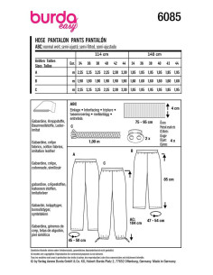 Patron de pantalon - Burda 6085 2