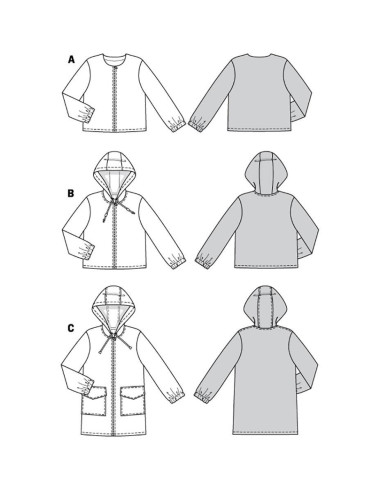Patron de veste et manteau - Burda 6088