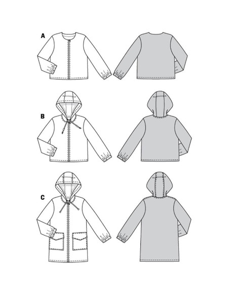 Patron de veste et manteau - Burda 6088
