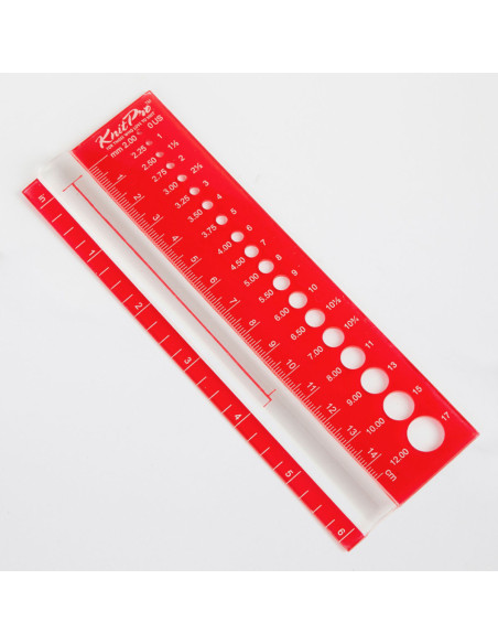 Règle à échantillons et jauge d´aiguilles KnitPro