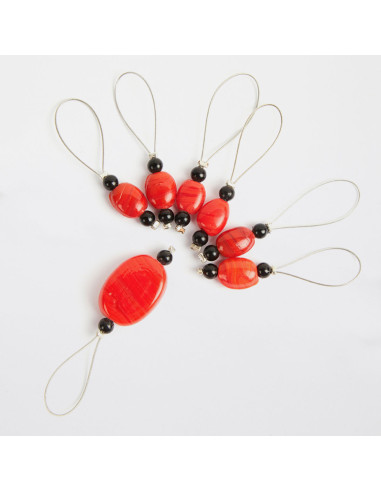 Lot de 7 marqueurs de mailles KnitPro - Tangerine