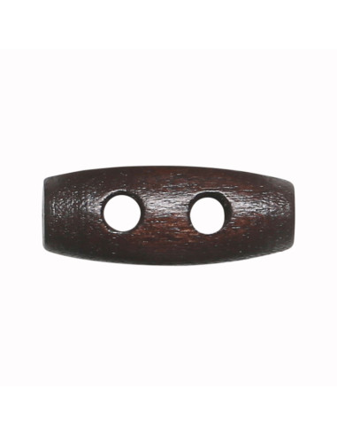 Set de 12 boutons buchette bois marron foncé 20 mm