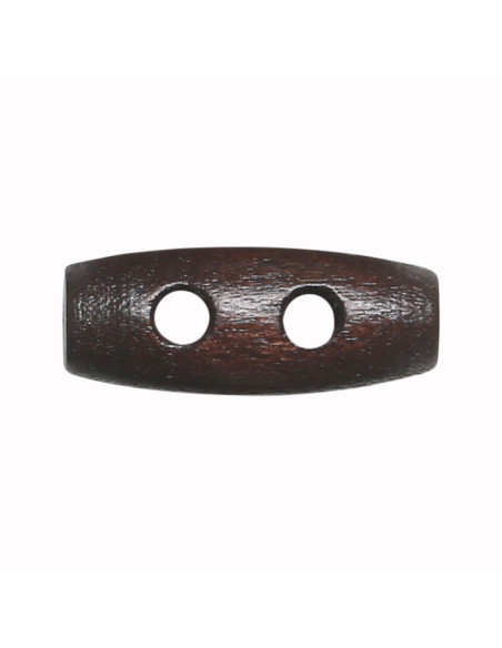 Set de 12 boutons buchette bois marron foncé 20 mm