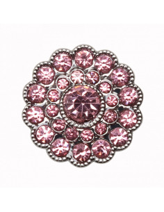 Set de 4 boutons Strass 17 mm - Rose 2