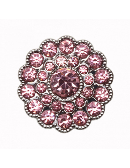 Set de 4 boutons Strass 17 mm - Rose