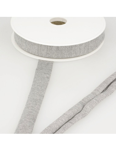 Biais jersey viscose - Gris clair chiné