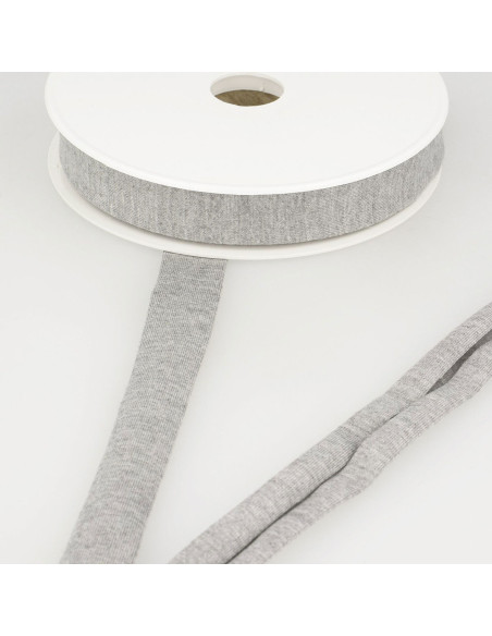 Biais jersey viscose - Gris clair chiné