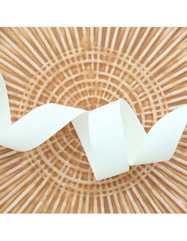 Sangle polyester aspect coton - Blanc