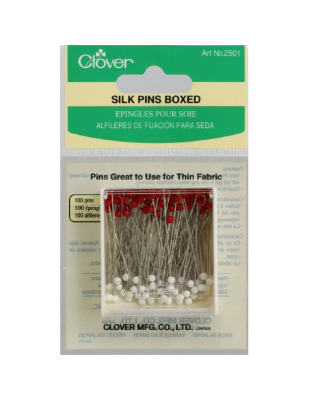 Boite de 100 épingles pour soie Clover
