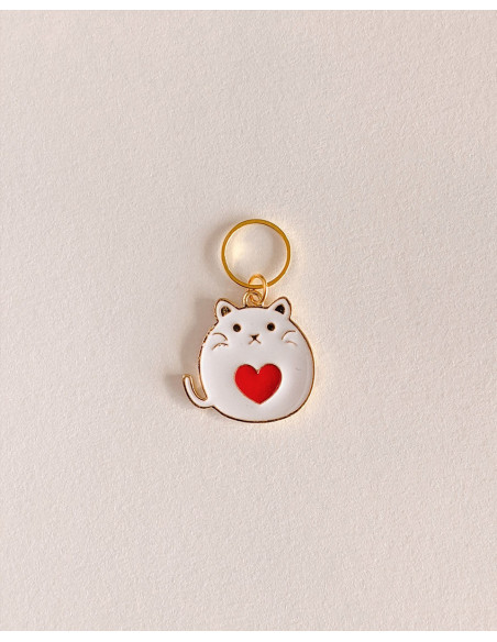 Lot de 4 anneaux marqueurs de maille - Chats coeurs