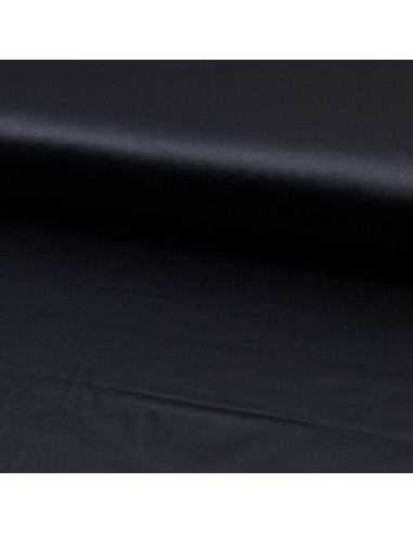 Tissu satin extensible - Bleu marine