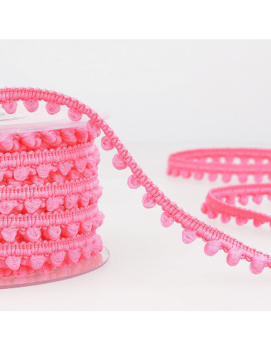 Galon mini pompons - Rose vif