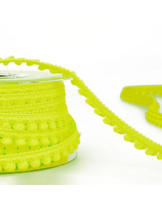 Galon mini pompons - Jaune fluo