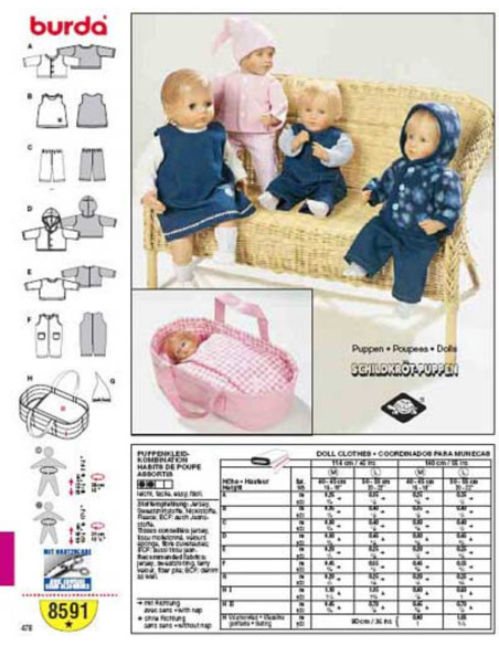 Patron Habits de poupées - Burda 8591