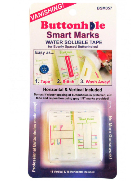 Ruban hydrosoluble pour traçage de boutonnières