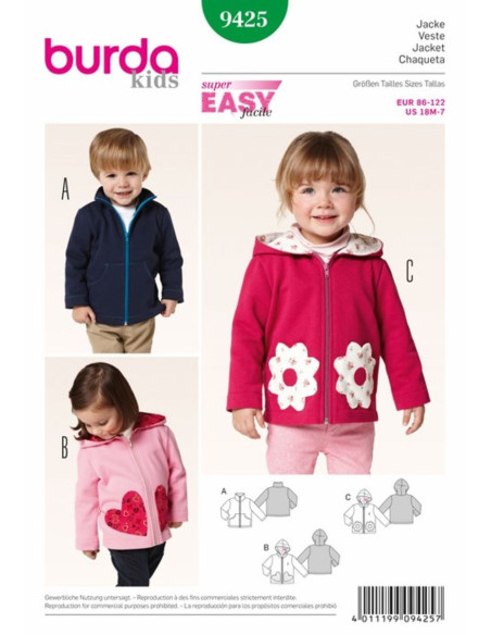 Patron de veste - Burda 9425