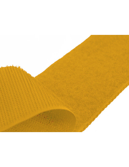 Ruban auto-agrippant à coudre jaune 20 mm de large au mètre