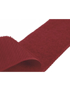 Ruban auto-agrippant à coudre bordeaux 20 mm de large au mètre