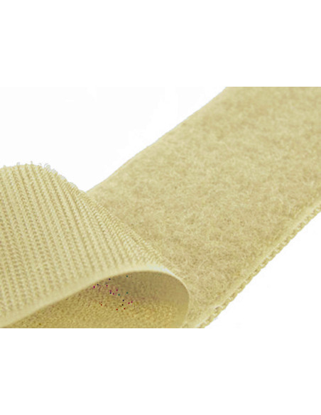 Ruban auto-agrippant à coudre beige 20 mm de large au mètre