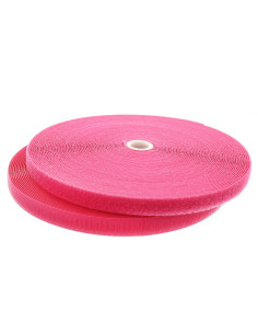 Ruban auto-agrippant à coudre fuchsia 20 mm de large rouleau de 25 mètres