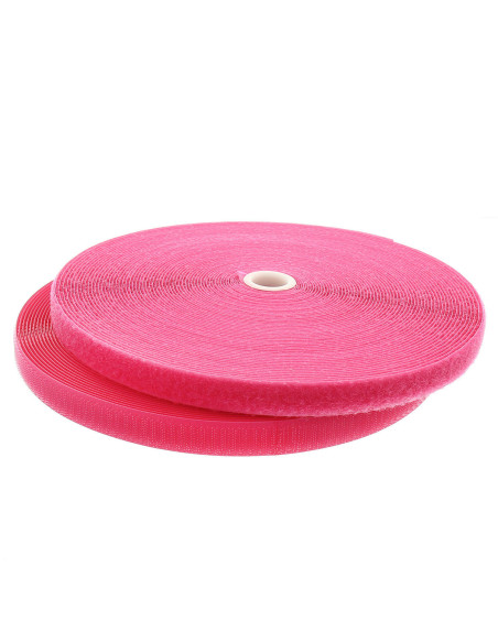 Ruban auto-agrippant à coudre fuchsia 20 mm de large rouleau de 25 mètres