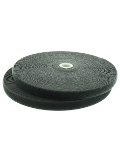 Ruban auto-agrippant à coudre gris foncé 20 mm de large rouleau de 25 mètres