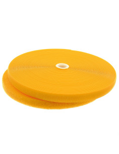 Ruban auto-agrippant à coudre jaune 20 mm de large rouleau de 25 mètres