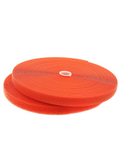 Ruban auto-agrippant à coudre orange 20 mm de large rouleau de 25 mètres