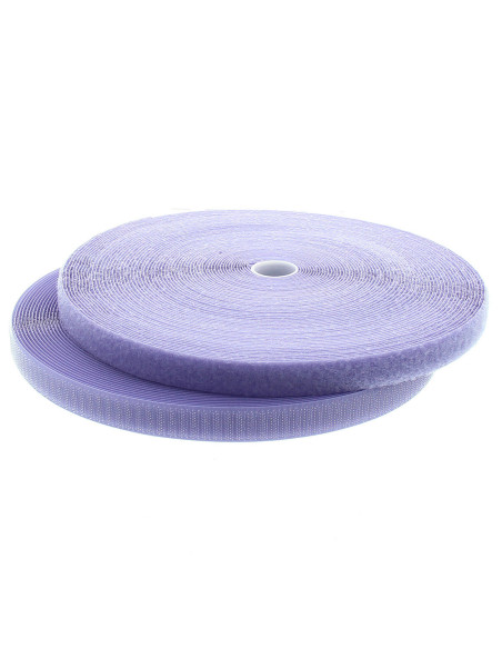Ruban auto-agrippant à coudre parme 20 mm de large rouleau de 25 mètres
