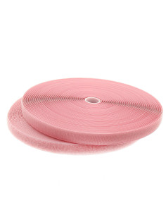 Ruban auto-agrippant à coudre rose clair 20 mm de large rouleau de 25 mètres
