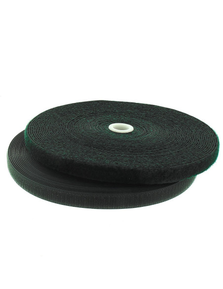 Ruban auto-agrippant à coudre vert bouteille 20 mm de large rouleau de 25 mètres