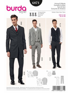 Patron de complet et gilet - Burda 6871