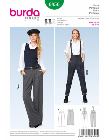 Patron de pantalon - Burda 6856
