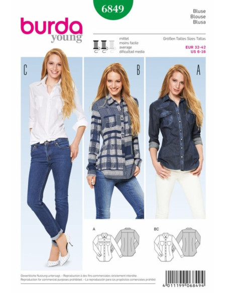 Patron de blouse - Burda 6849